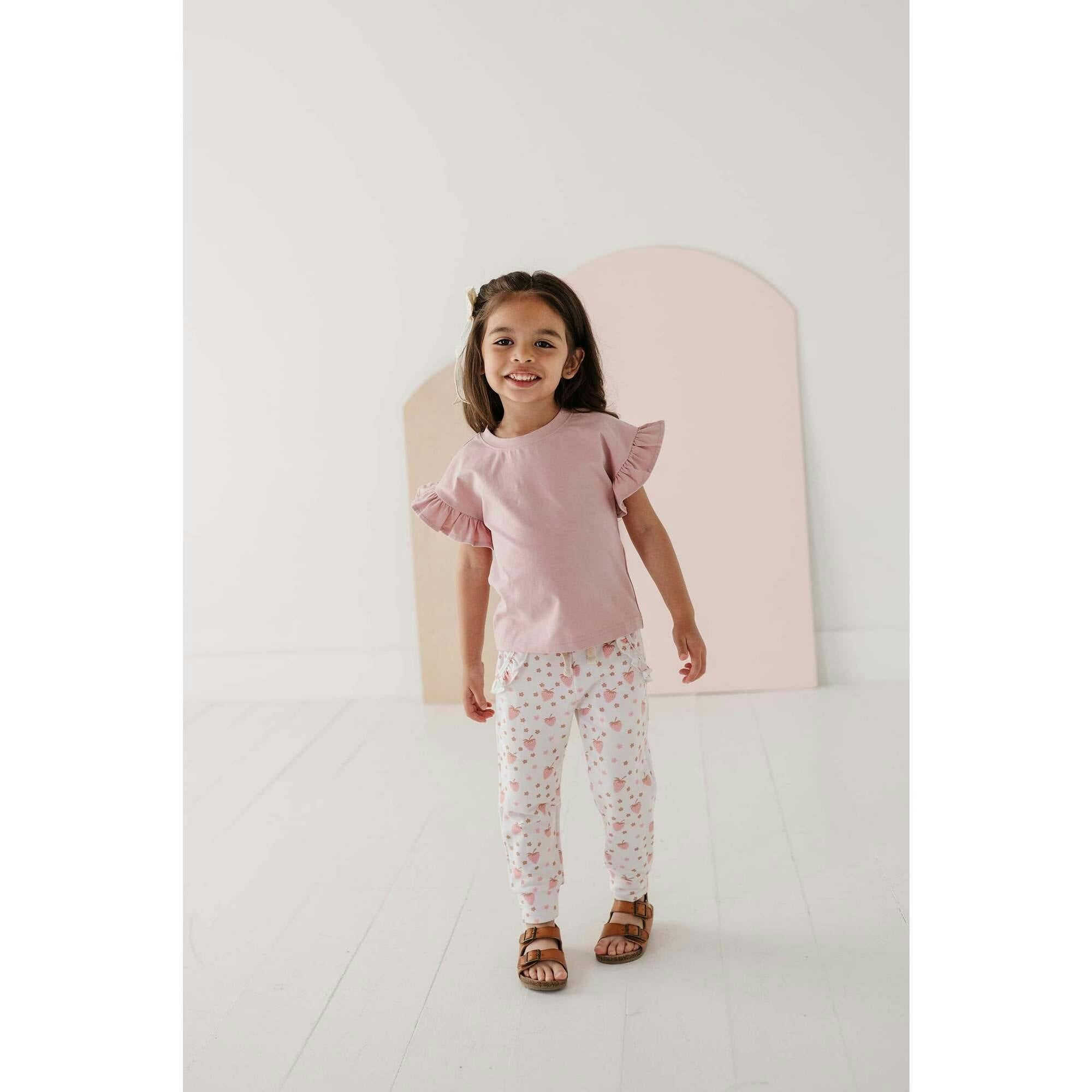 Girl's Ruffle Sleeve Top