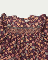 Ellie Baby Dress & Bloomer Set - Garden Flowers Plum
