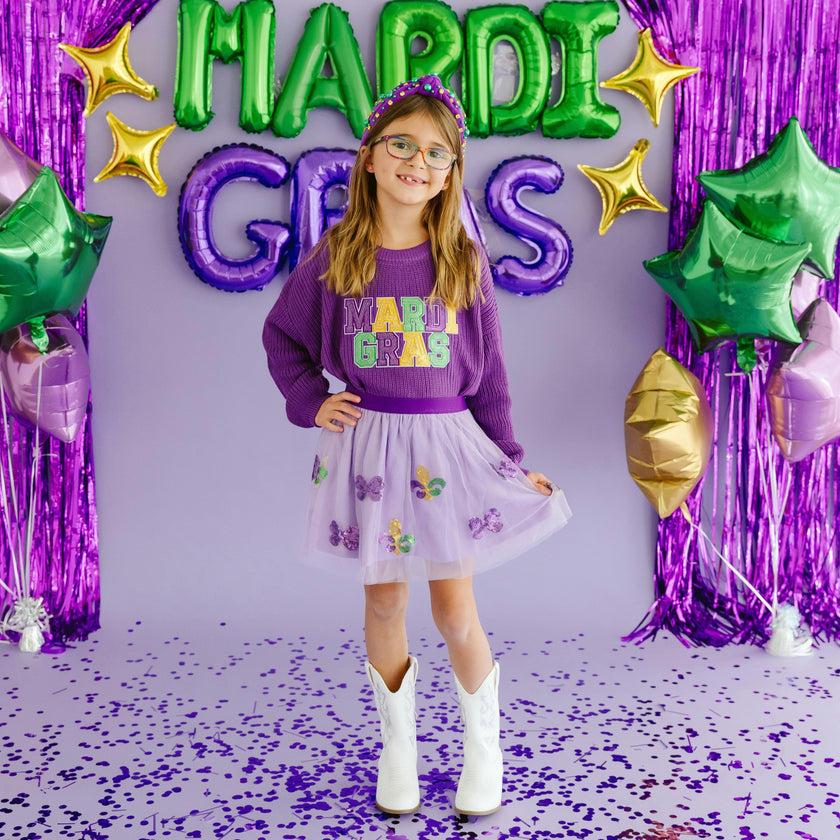 Fleur De Lis Sequin Mardi Gras Tutu