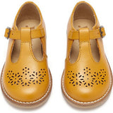Blossom Leather T-Bar Shoe, Yellow