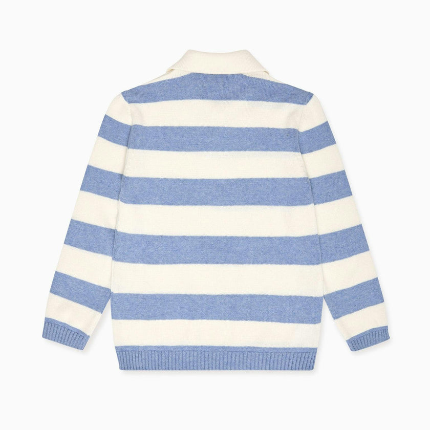 Blue Stripe Brio Cotton Boy Jumper