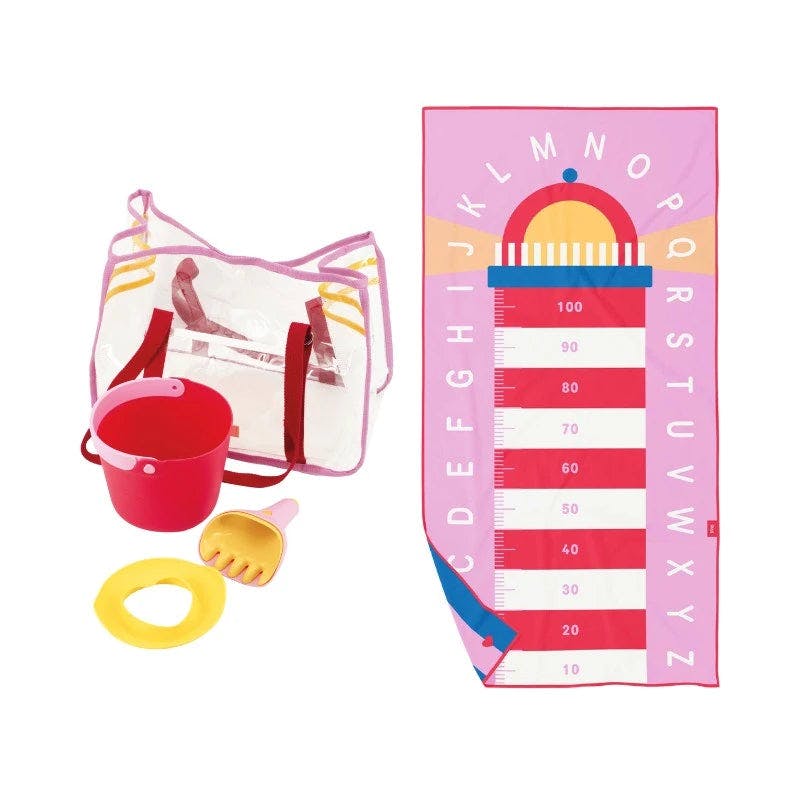 Quut Beach Bag Set Cherry + Lighthouse Play Towel