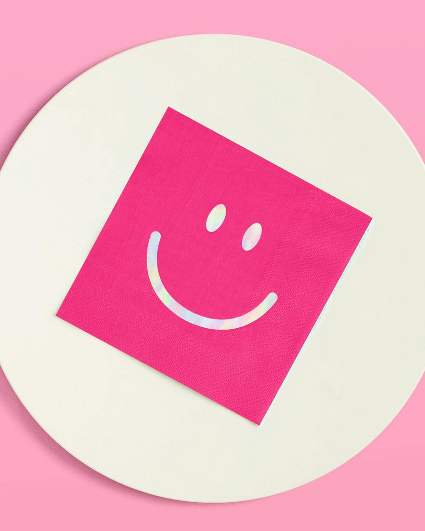 Super Smiley Napkins - 24 foil napkins