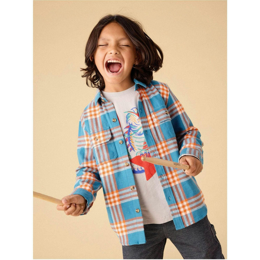 Flannel Button Up Shirt, Multi