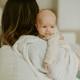 Organic Cotton Muslin Swaddle Blanket - Sand Stripe