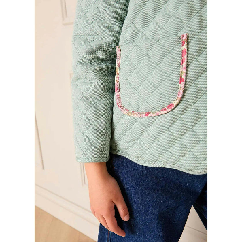 Margret Floral Reversible Quilted Jacket in Pink (4-12yrs)