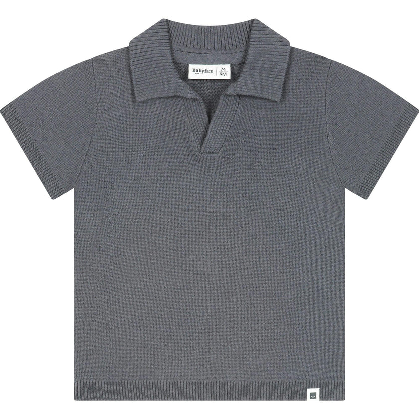 Short Sleeve Ribbed Polo Shirt