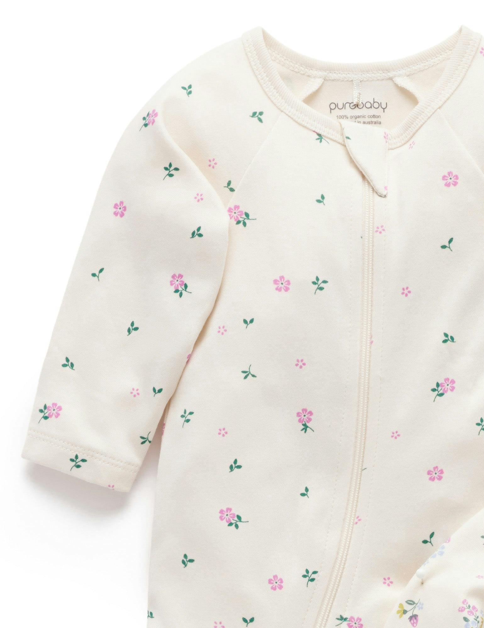 Printed Zip Growsuit Pack Cherry Blossom Print