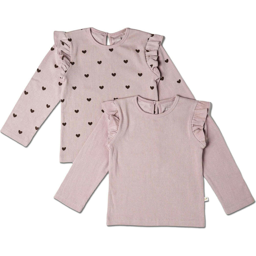 Organic Ruffle Long Sleeve Top Set of 2