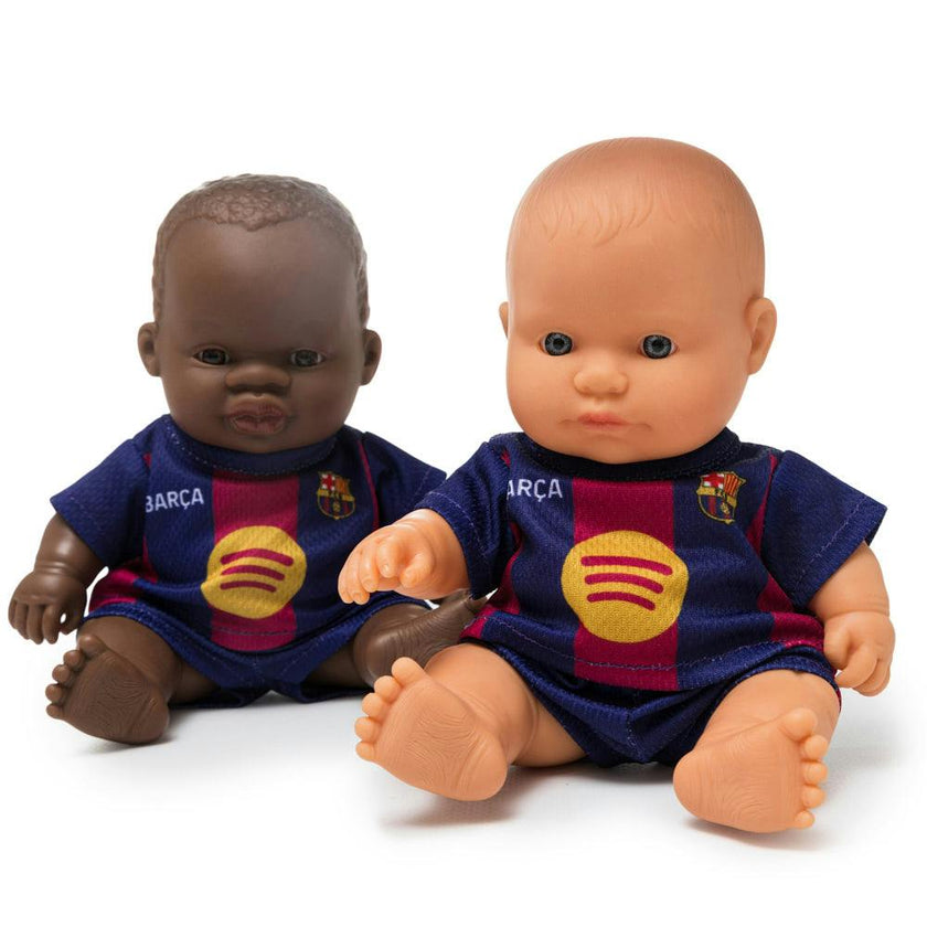 Miniland 8 1/4" Baby Boy Doll with Barcelona Soccer Jersey