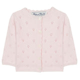 TARTINE ET CHOCOLAT Openwork Knit Baby Cardigan - Rose Pale