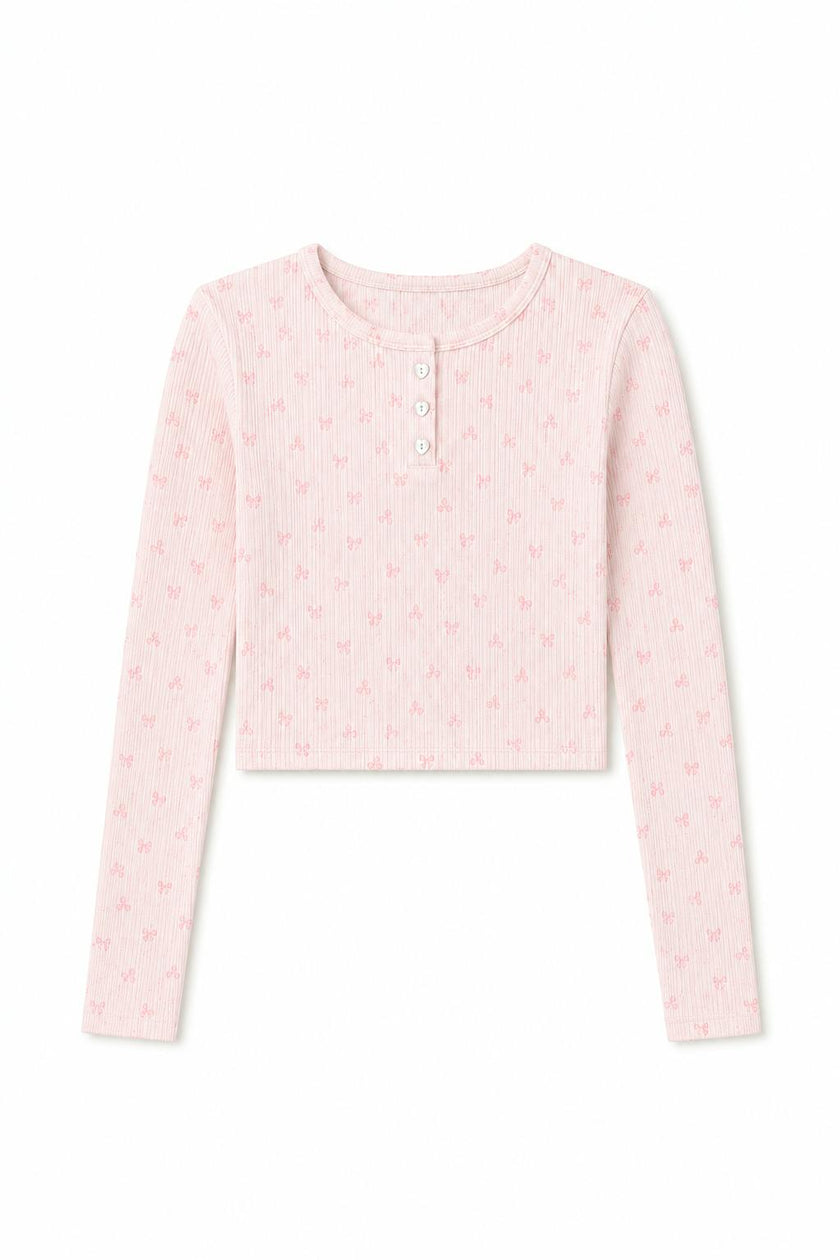 Savi Pink on Pink Thermal Henley
