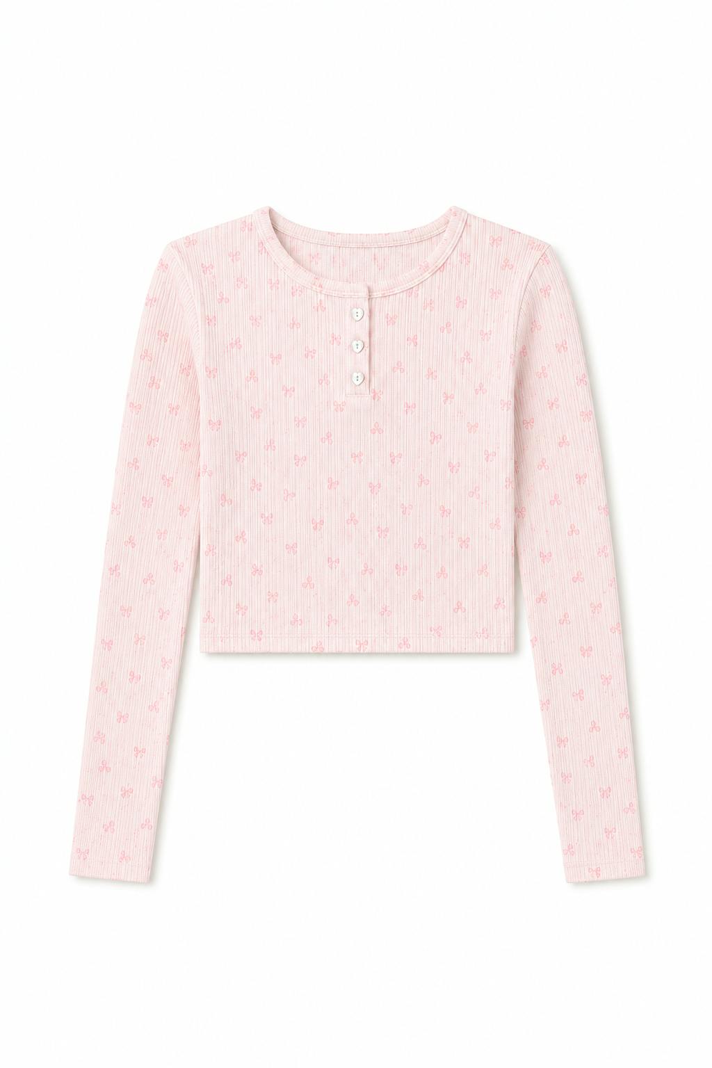 Savi Pink on Pink Thermal Henley