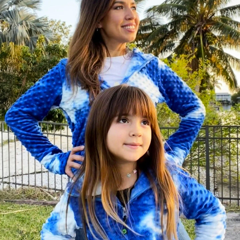 Minky Bubble Zip Hoodie - Tie Dye