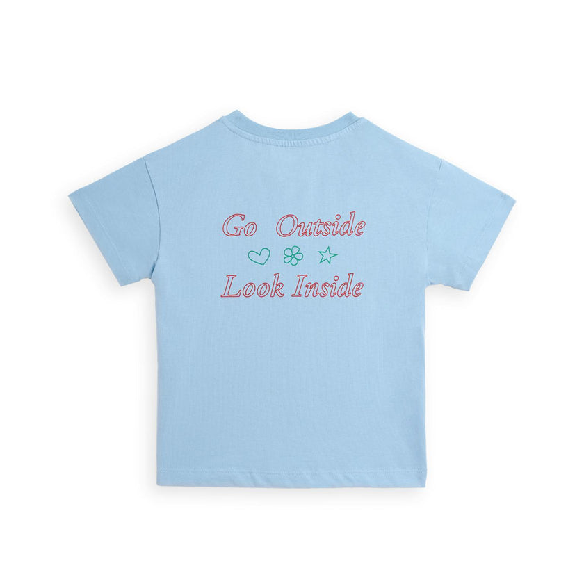 children's cotton t-shirt - go outside look inside