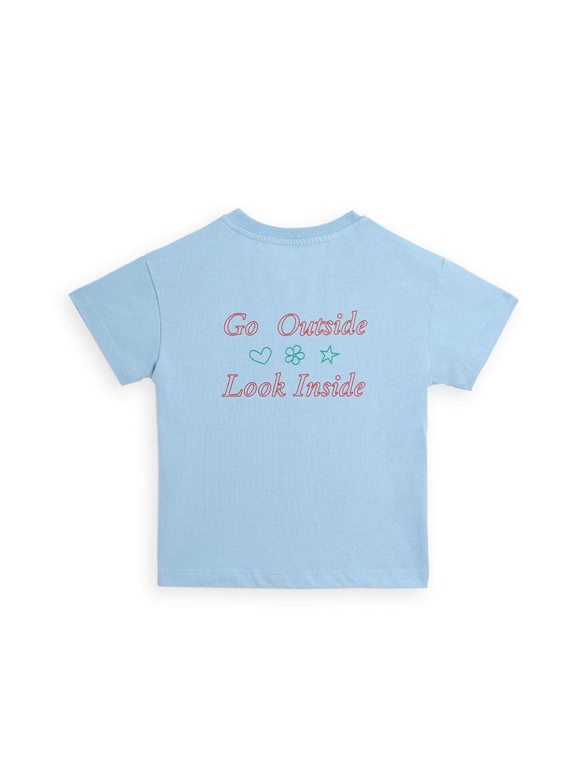 children's cotton t-shirt - go outside look inside