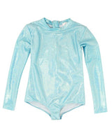 St Barth Glitter Aqua Rash Guard One Piece, Blue