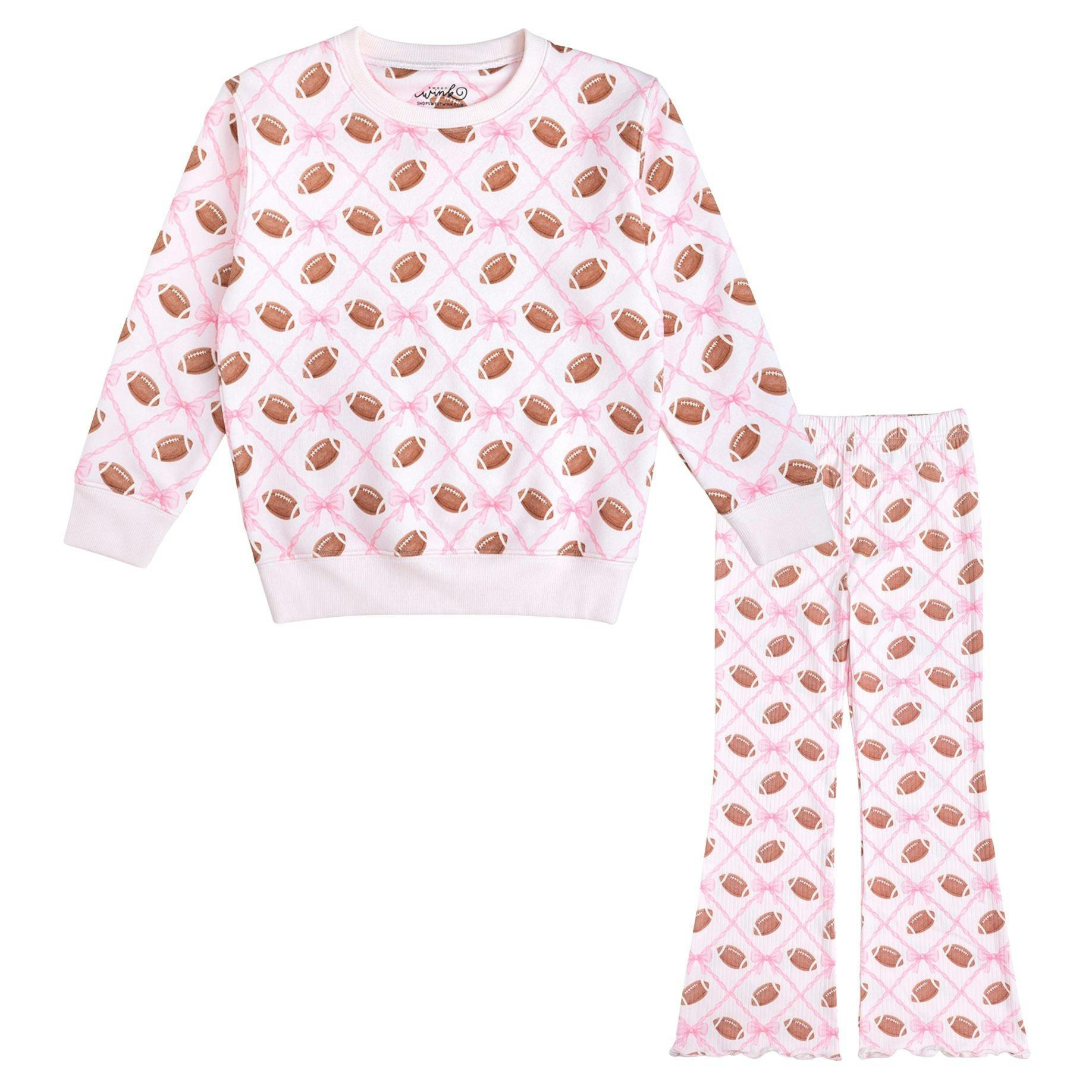 Football Trellis Sweatshirt & Flare Legging Set