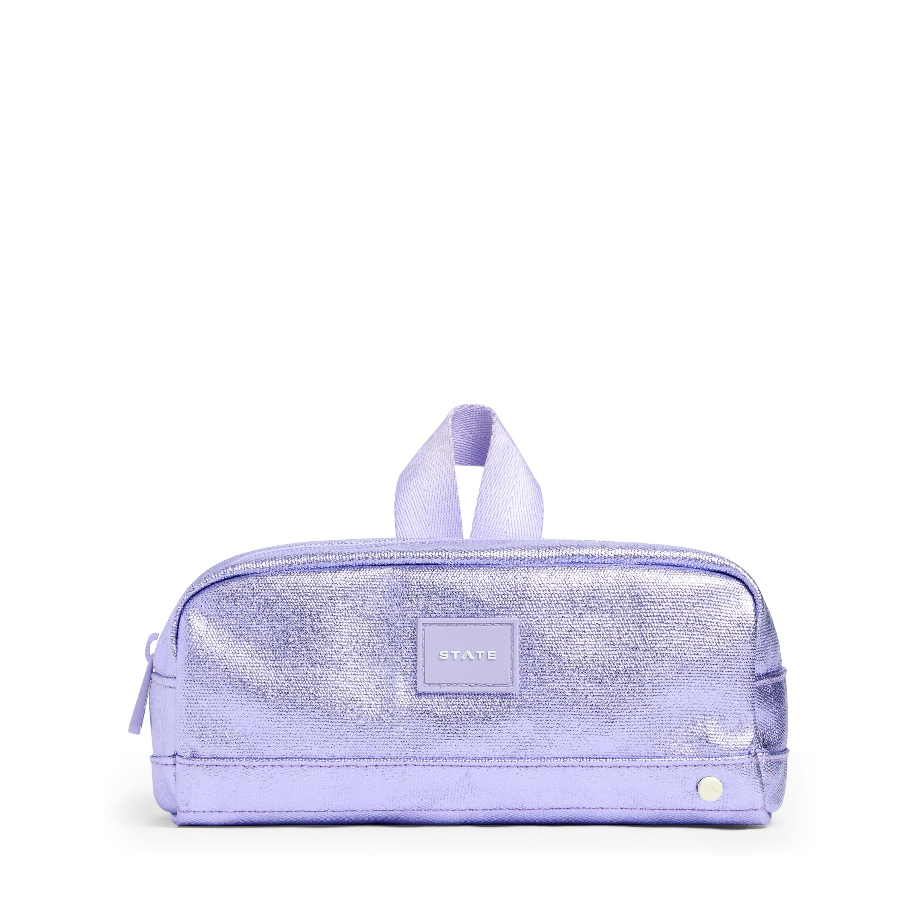 Clinton Pencil Case, Metallic Lilac