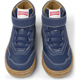 Runner Four Ankle Velcro Closure Leather Sneakers, Blue