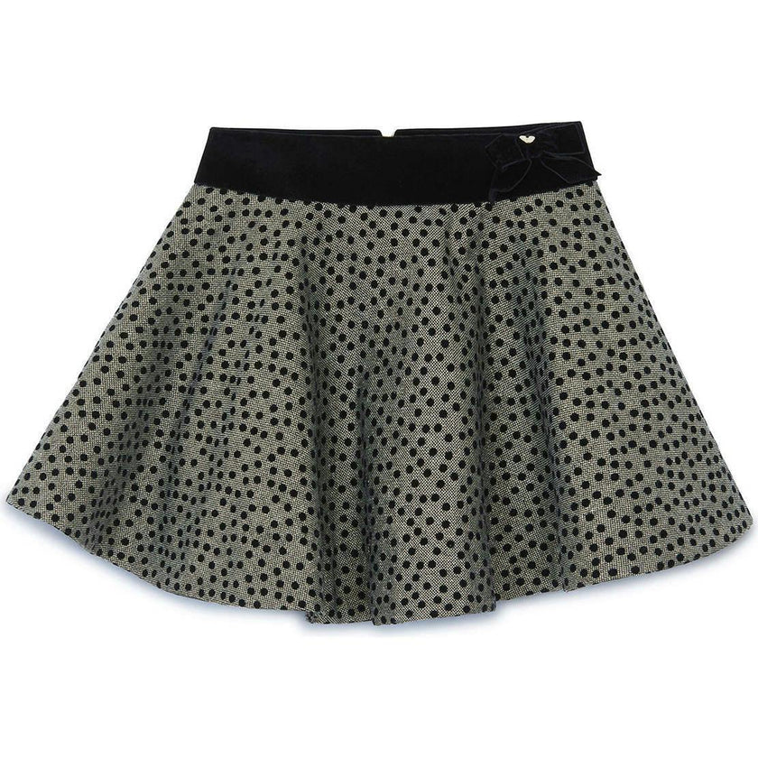 TARTINE ET CHOCOLAT POLKA DOT SKIRT - BLACK