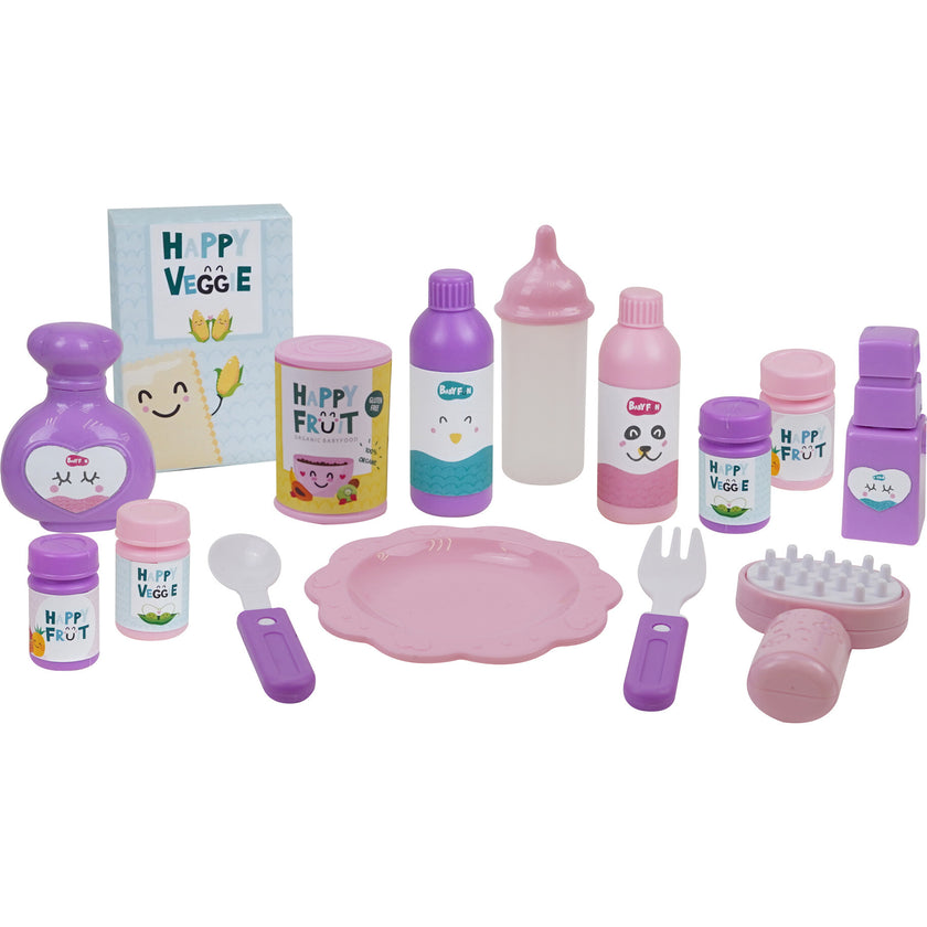 509 Mermaid 21 Piece Set: Doll Stroll n Play & Care Set - Purple & Teal
