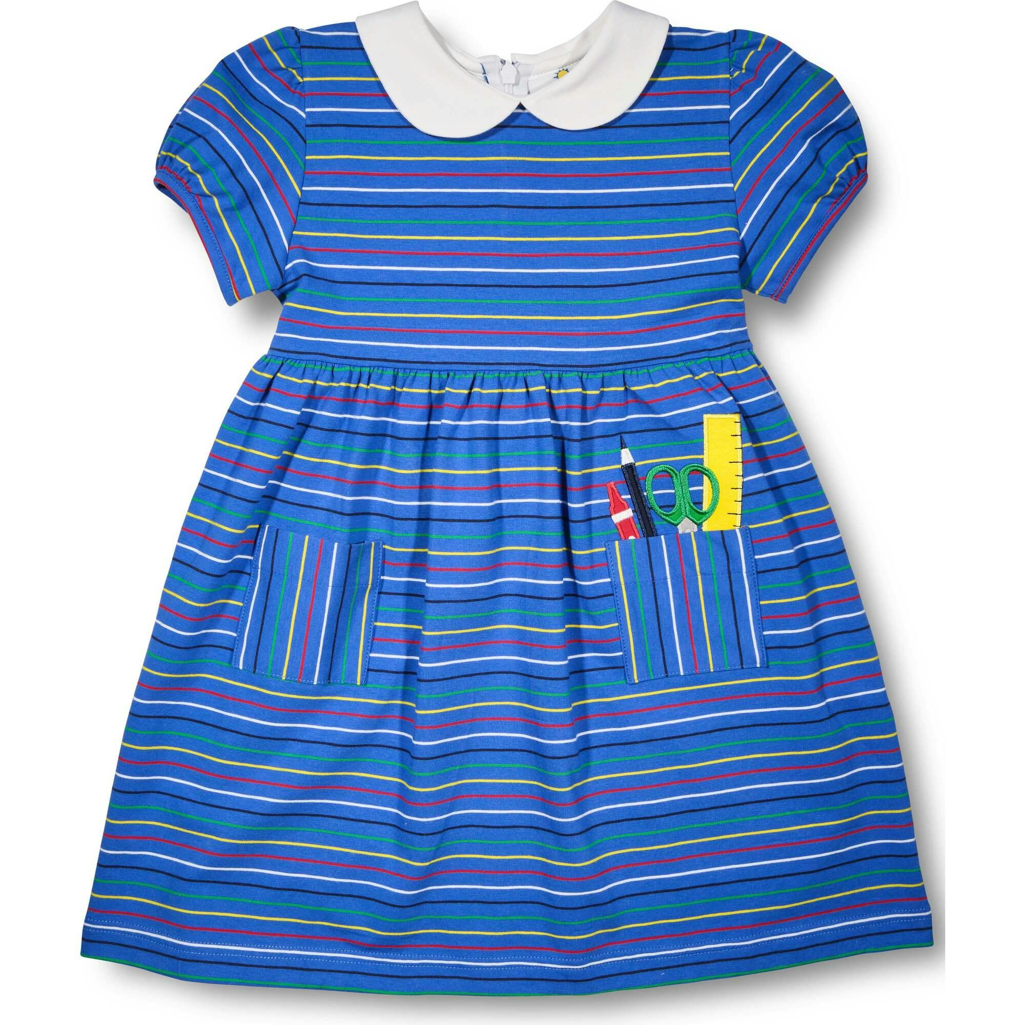 Stripe Knit Dress With School Supplies