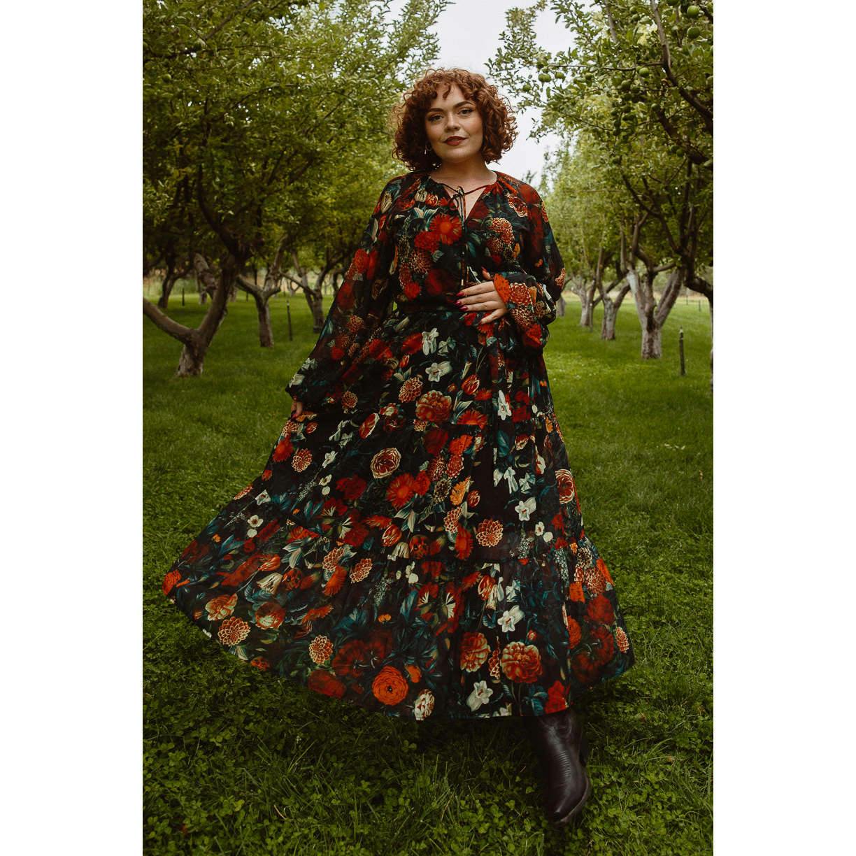 Imogen Dress in Moody Floral