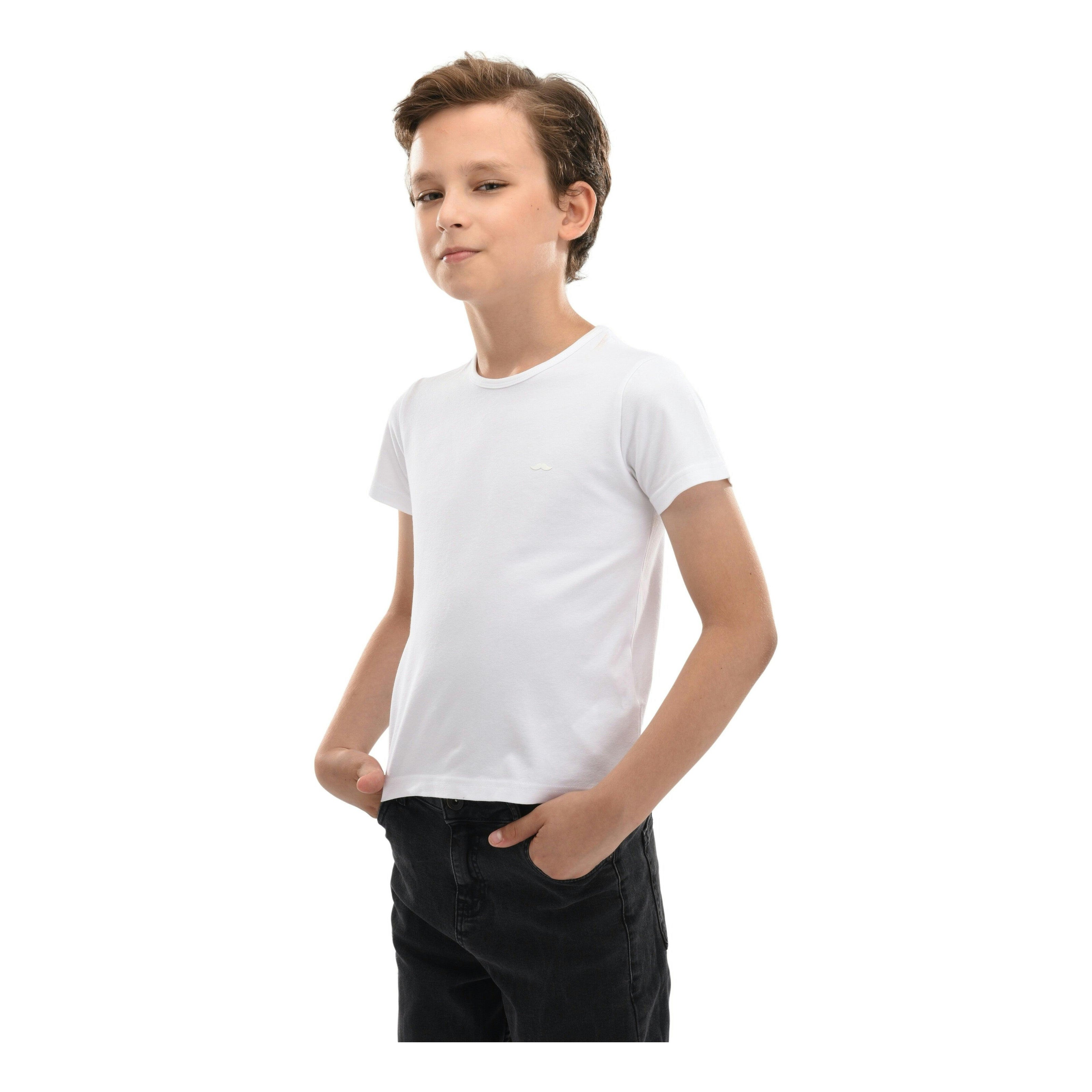 White Solid Cotton T-Shirt