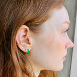 Enamel Huggie Hoop Earrings