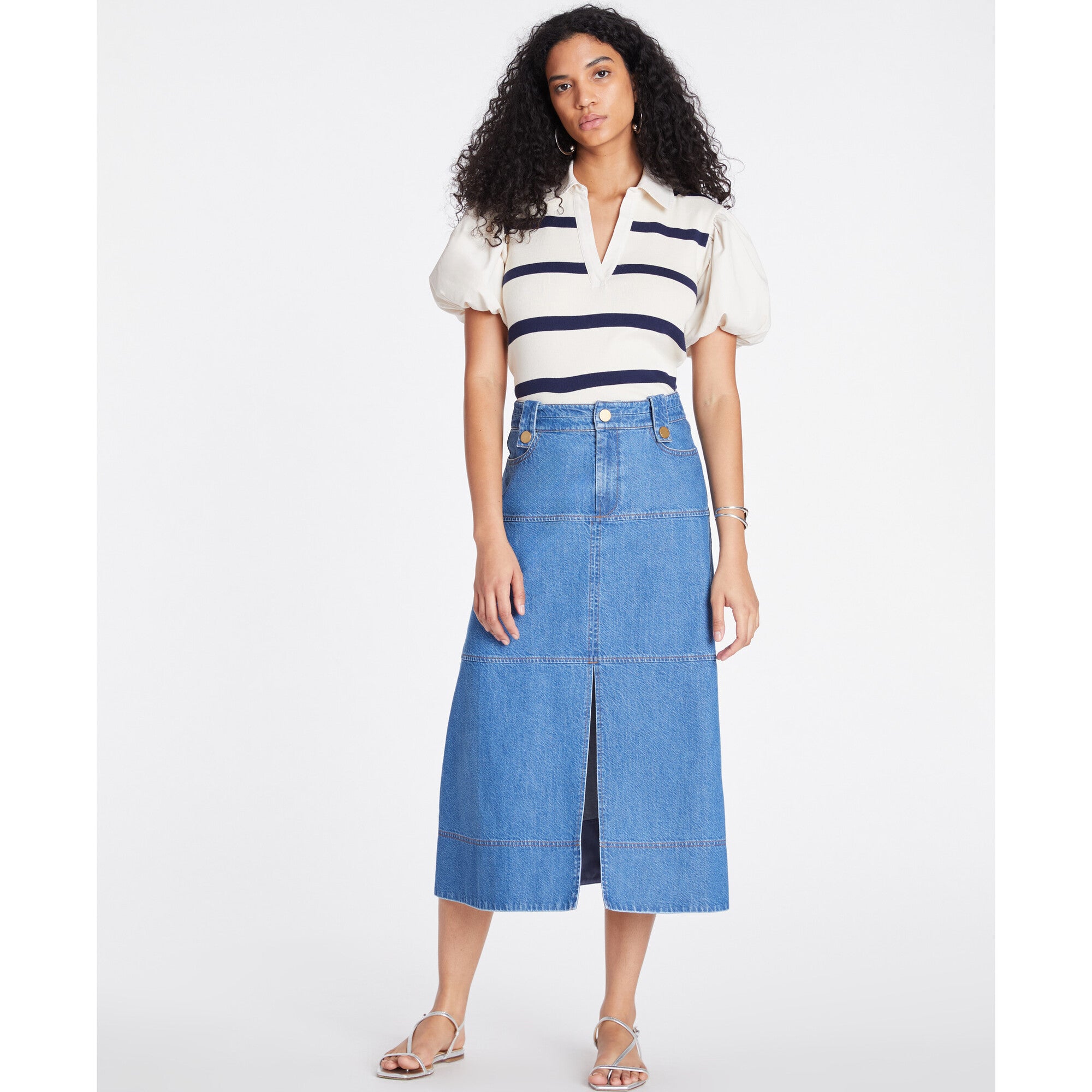 Women's Striped Tory Top, Cream