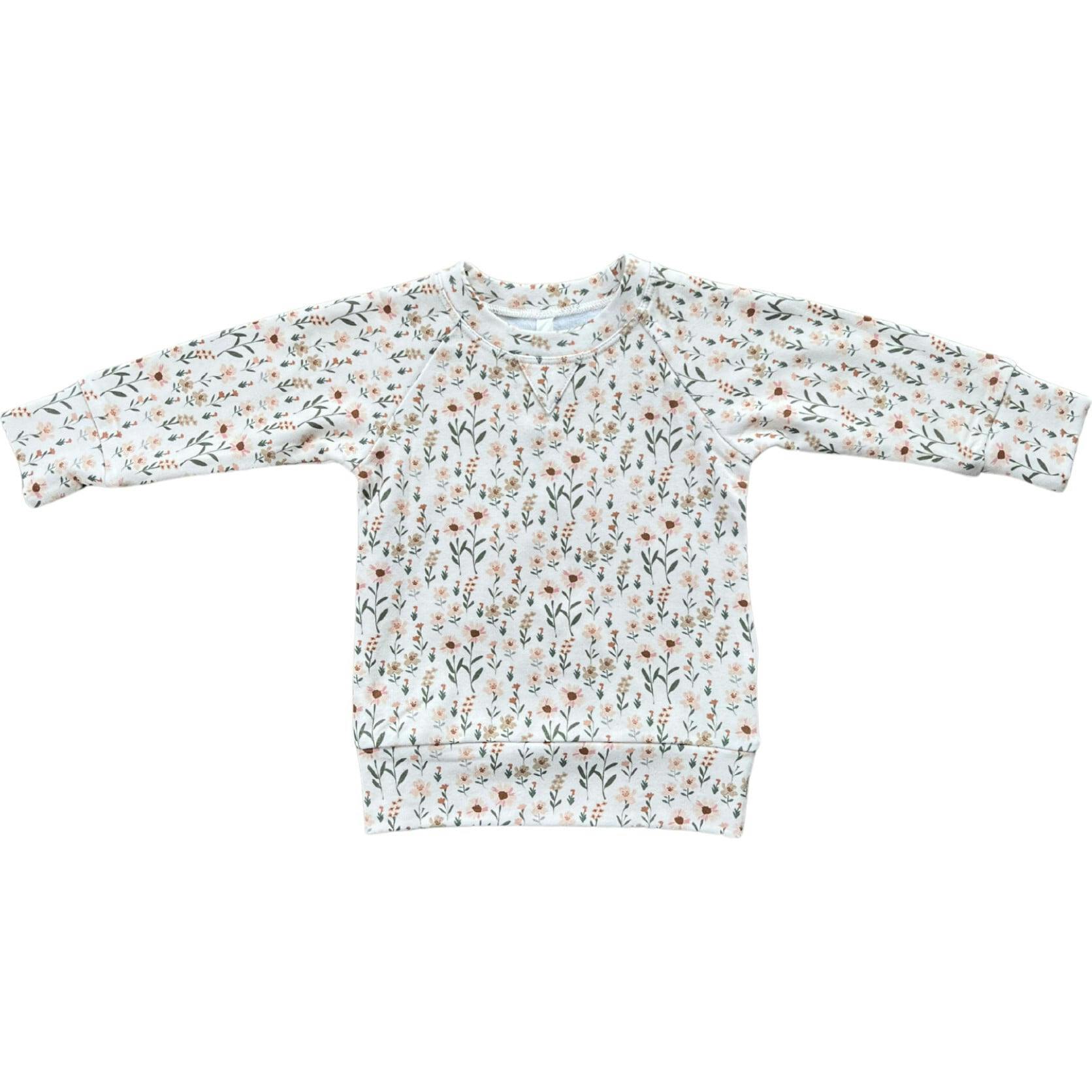 Girl's Raglan Sweatshirt Slate Daisy