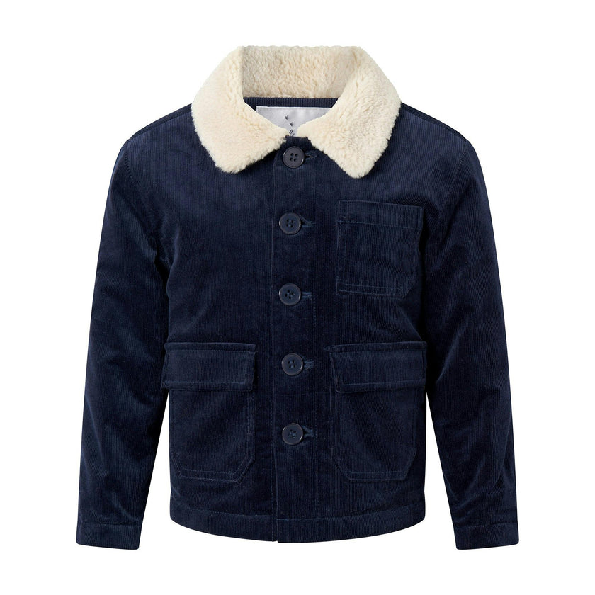 Navy Corduroy & Shearling Jacket
