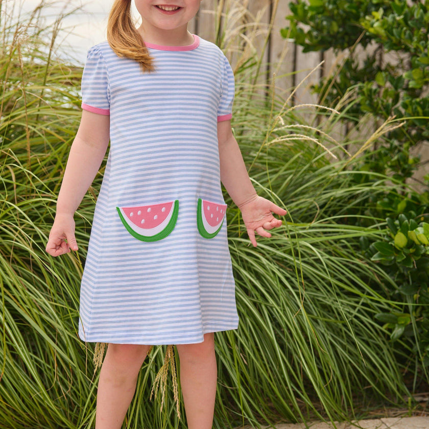 Applique Pocket T-Shirt Dress - Watermelon