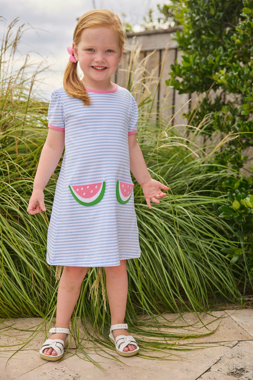 Applique Pocket T-Shirt Dress - Watermelon