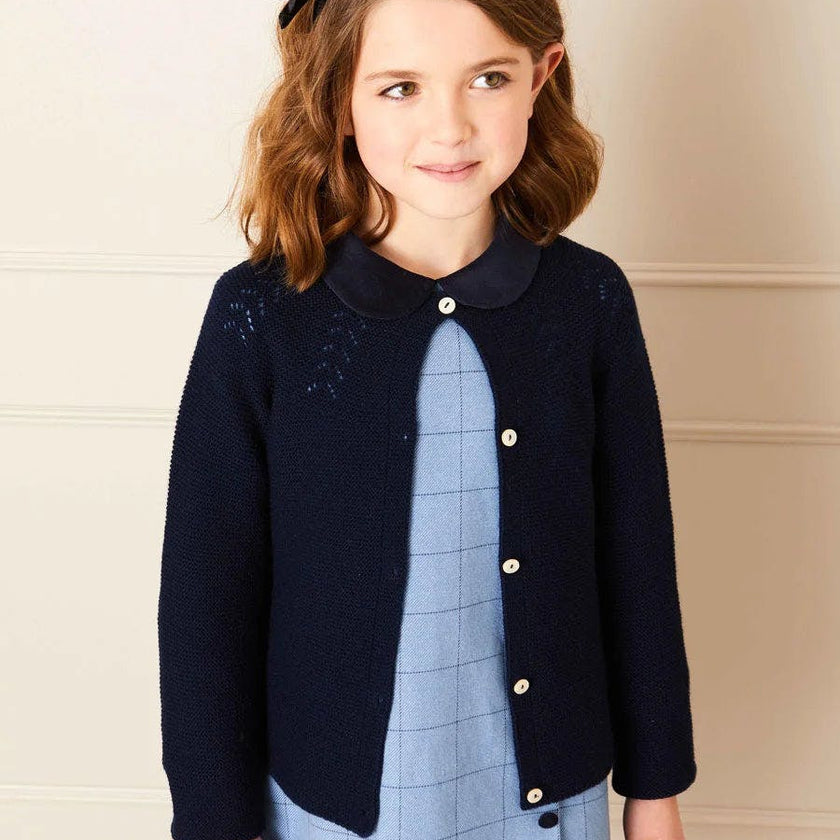 Openwork Cardigan in Navy (6mths-10yrs)
