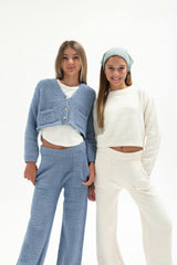 Sherpa Cropped Button Down Cardigan