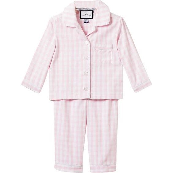 Kid's Twill Pajama Set in Pink Gingham
