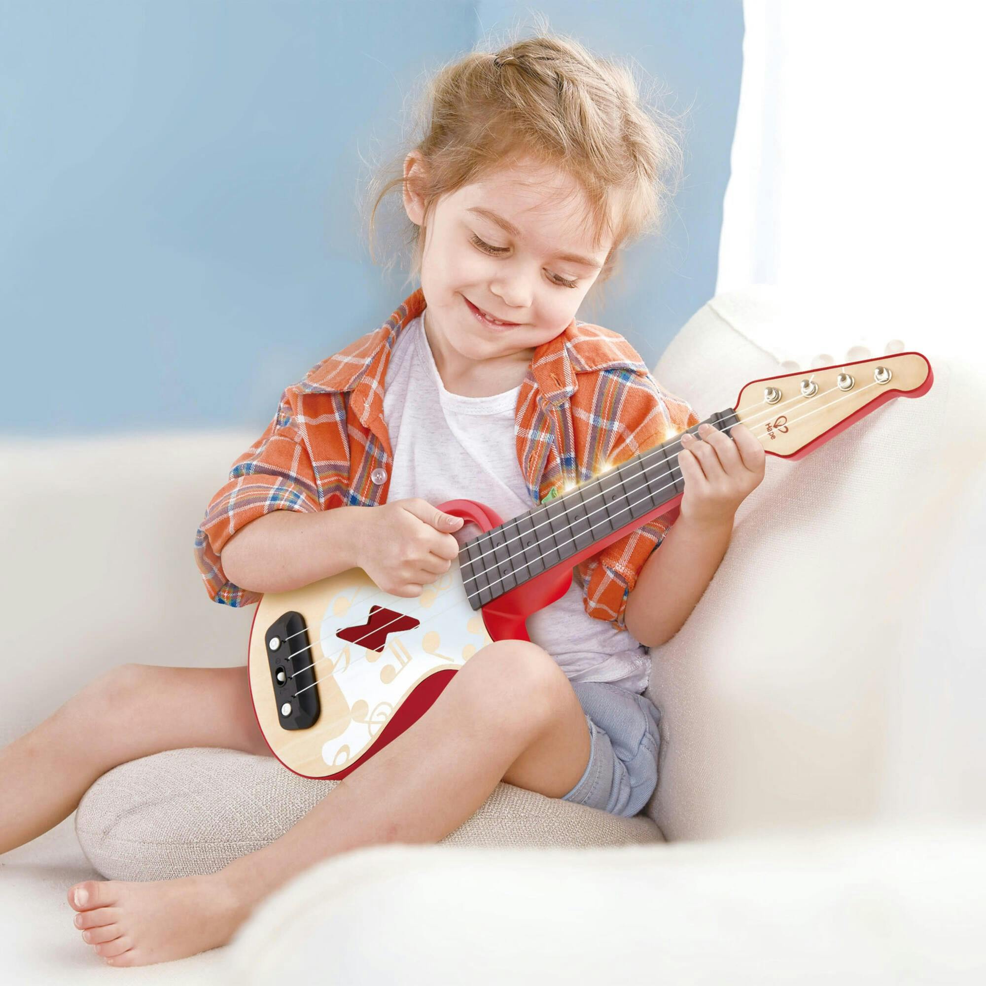 Learn with Lights Toddler Electronic Ukulele in Red