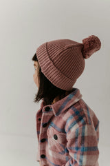 Knit Pom Hat in Rose