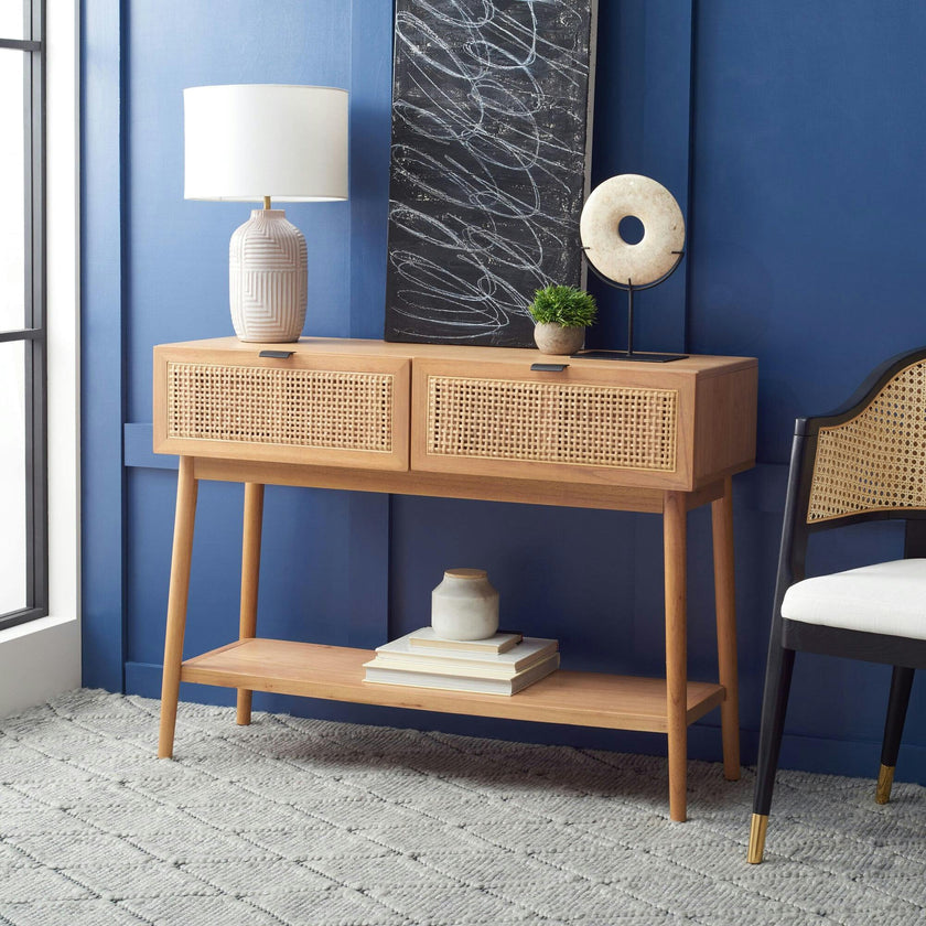 Baisley 2-Drawer Rattan Console Table