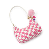 Barbie™ Pink Checkered Kids Hobo Handbag