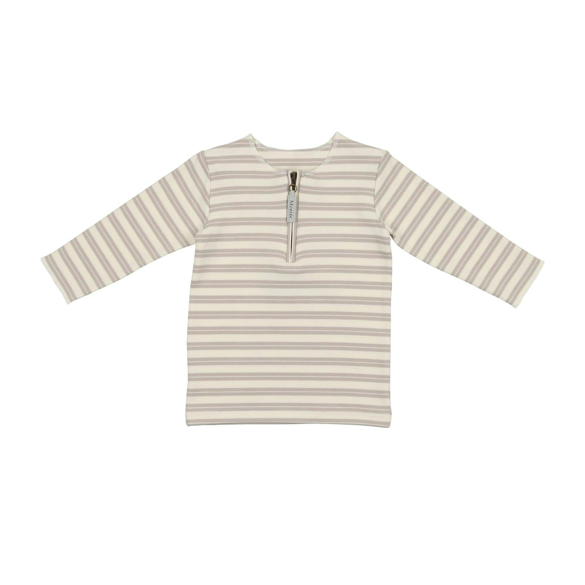 Horizontal Striped Shirt 3/4 Sleeve Top