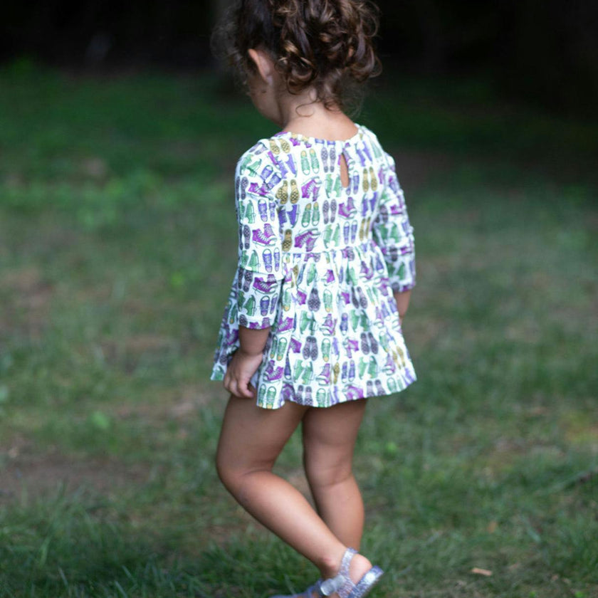 Long Sleeve Bubble Romper in Sneakers