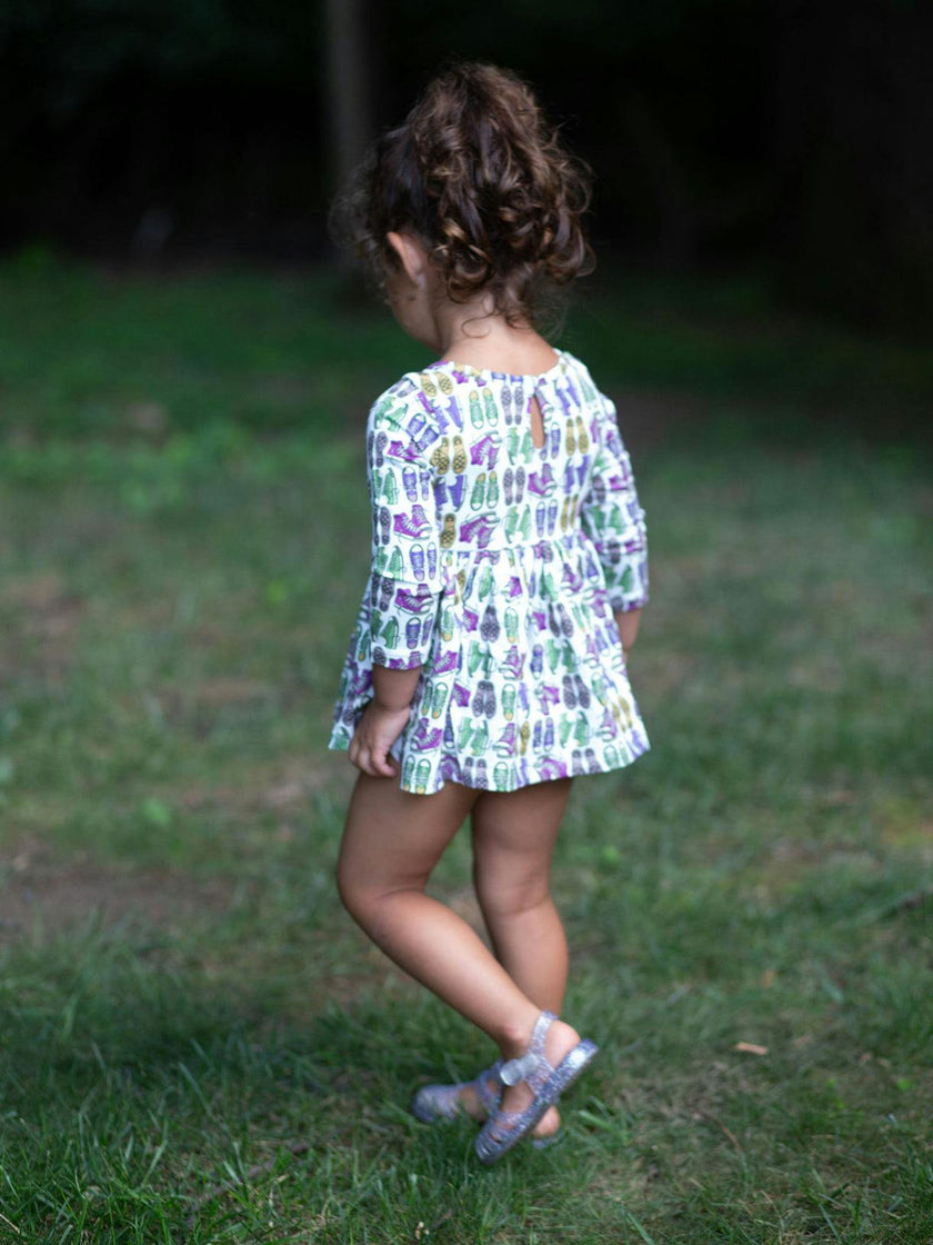Long Sleeve Bubble Romper in Sneakers
