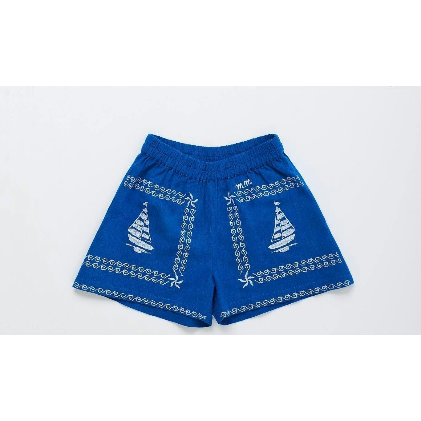 BARCOS EMBROIDERED SHORTS BLUE