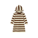 Girls Striped Hoodie Dress