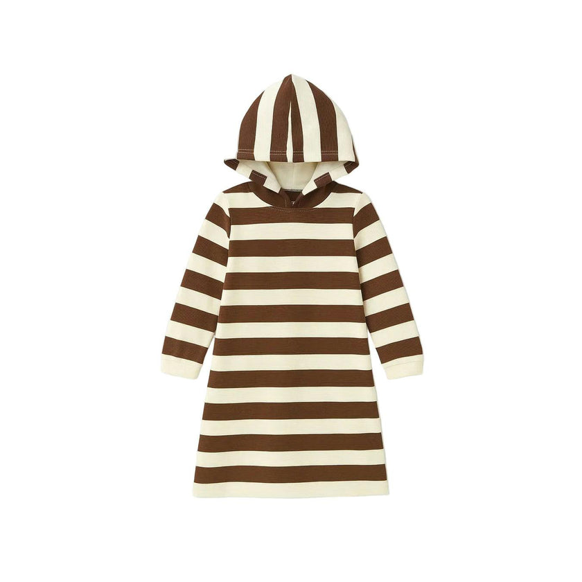 Girls Striped Hoodie Dress