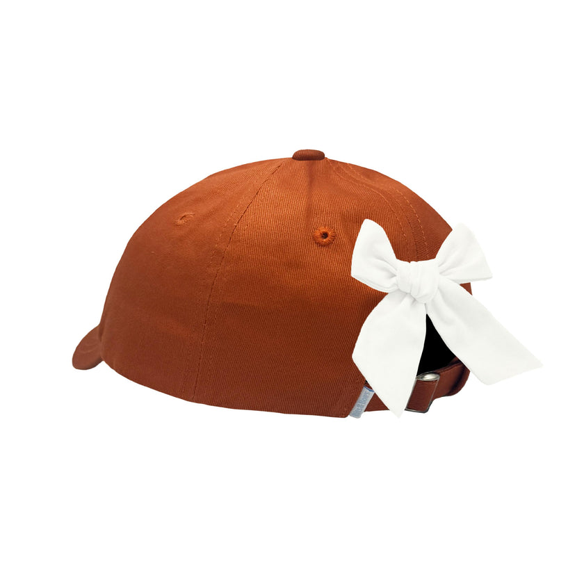 Orange Football Bow Baseball Hat (Baby/Toddler, Youth)
