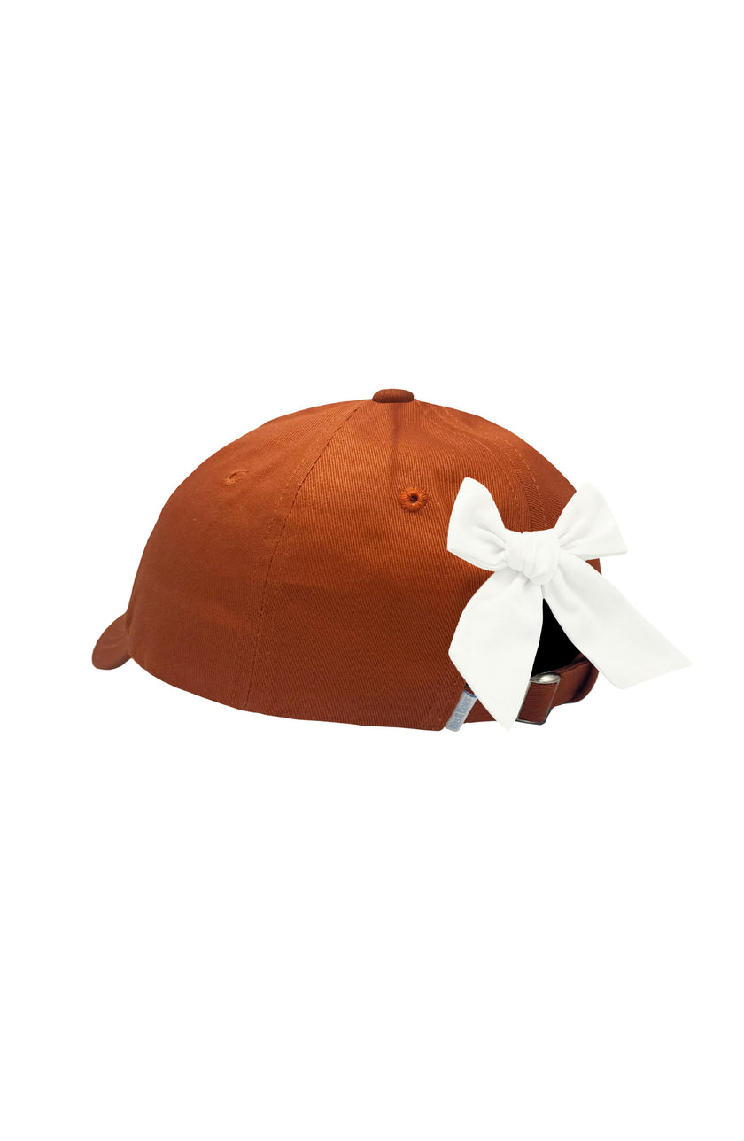 Orange Football Bow Baseball Hat (Baby/Toddler, Youth)